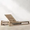 Modern Villa Outdoor Teak Sun Lounger Chair-UV Resistant Eco-Friendly Beach Courtyard Furniture for Hotel Swimming Pool Use