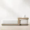 Modern Villa Outdoor Teak Sun Lounger Chair with UV Resistant Water-Resistant Cushion for Courtyard Beach Swimming Pool