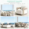 Modern Villa Outdoor Teak Sun Lounger Chair with UV Resistant Water-Resistant Cushion for Courtyard Beach Swimming Pool