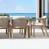 Modern Villa Teak Lightweight Outdoor Dining Chairs and Solid Wood Dining Tables-High-end Furniture for Courtyard Hotel Use