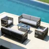 Modern Waterproof Durable Rope Sofa Set for Outdoor Use in Hotels Villas Parks