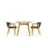 Modern Waterproof Extendable Teak Dining Table Set 2-12 Seater with Parasol Hole for Outdoor Farmhouse Living Room Hotel Use