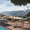 Modern Waterproof Teak Outdoor Dining and Seating Set with Quick-Dry Cushions for Villa Hotel Courtyard Warehouse Living Room