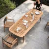 Modern Waterproof Teak Outdoor Dining and Seating Set with Quick-Dry Cushions for Villa Hotel Courtyard Warehouse Living Room