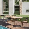 Modern Waterproof Teak Outdoor Dining and Seating Set with Quick-Dry Cushions for Villa Hotel Courtyard Warehouse Living Room