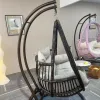 Modern Wholesale Egg Swing Chair Hanging Hammock Outdoor Furniture for Hotel Use Durable Metal with Waterproof Cushion