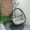 Modern Wholesale Egg Swing Chair Hanging Hammock Outdoor Furniture for Hotel Use Durable Metal with Waterproof Cushion