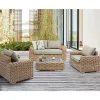 Modern Wicker Aluminum Sofa 4-Piece Garden Set Waterproof Outdoor Furniture for Farmhouse Courtyard Dining Park