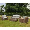 Modern Wicker Aluminum Sofa 4-Piece Garden Set Waterproof Outdoor Furniture for Farmhouse Courtyard Dining Park
