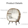 Modern Wicker Eco-Friendly Outdoor Lounger Daybed with Waterproof Quick-Dry Cotton Cushion for Home Hotel Park Courtyard Use