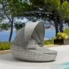 Modern Wicker Outdoor Villa Hotel Sun Daybed-Durable Eco-Friendly for Courtyard Park Use