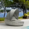 Modern Wicker Outdoor Villa Hotel Sun Daybed-Durable Eco-Friendly for Courtyard Park Use