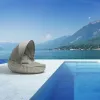 Modern Wicker Outdoor Villa Hotel Sun Daybed-Durable Eco-Friendly for Courtyard Park Use