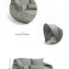 Modern Wicker Outdoor Villa Hotel Sun Daybed-Durable Eco-Friendly for Courtyard Park Use