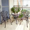 Modern 3-Piece Durable Cast Aluminum Waterproof French Design Outdoor Table Bistro Set for Living Room Patio Dining Vintage