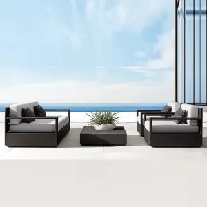 Modular Modern Aluminum Outdoor Sofa Set Sectional Garden Furniture Waterproof Eco-Friendly for Villa Hotel Courtyard Use