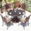 Moon Gate Inspired Cast Aluminum European Design Pavilion Chair for Villa Courtyard Outdoor Use