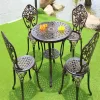 Ornate European French Style Modern Durable Cast Aluminum Outdoor Garden Bistro Chair for Hotel Dining
