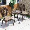 Outdoor Dining Hotel Use European Design Aluminum Alloy Table Chair Set Durable Lightweight Waterproof for Villa Farmhouse