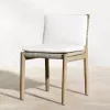 Outdoor Dining Tables and Chairs Teak Wood Waterproof Cushion Modern Design for Courtyard Garden Hotel Villa Balcony School