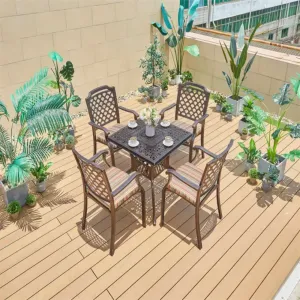 Outdoor European Garden Set Dining Table Aluminum Alloy Lightweight Durable for Villa Hotel Warehouse Living Room Backyard