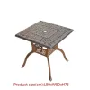 Outdoor European Garden Set Dining Table Aluminum Alloy Lightweight Durable for Villa Hotel Warehouse Living Room Backyard