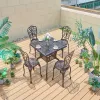 Outdoor European Garden Set Dining Table Aluminum Alloy Lightweight Durable for Villa Hotel Warehouse Living Room Backyard
