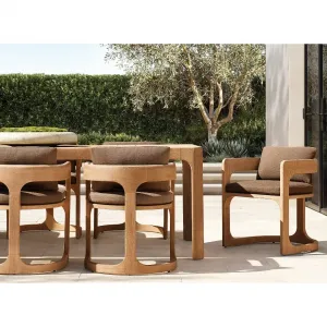 Outdoor Leisure Teak Tables and Chairs Courtyard Terrace Solid Wood Dining Table Combination Hotel Villa High-end Simple Do Old