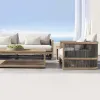 Outdoor Teak Sofa Set-Waterproof Durable Modern Design for Villa Courtyard Hotel Terrace Living Room Dining