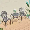 Phoenix Pattern Cast Aluminum Durable European Style Farmhouse Villa Dining Balcony Chair-Modern Garden Furniture
