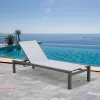 Premium Portable Anti-Rust Aluminum Sunbed Treslin Mesh Fabric UV Resistant for Swimming Pool Courtyard Park Hotel Villa Use