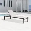 Premium Portable Anti-Rust Aluminum Sunbed Treslin Mesh Fabric UV Resistant for Swimming Pool Courtyard Park Hotel Villa Use