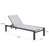 Premium Portable Anti-Rust Aluminum Sunbed Treslin Mesh Fabric UV Resistant for Swimming Pool Courtyard Park Hotel Villa Use