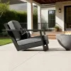 Premium Weatherproof Aluminum Garden Sofa Set Minimalist Outdoor Living Room Furniture High Density Cushion Villa Sofa Set