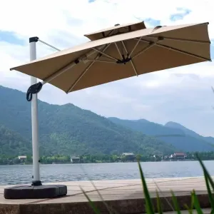 Roman Foldable Waterproof Anti-UV Cantilever Garden Living Room Umbrella 3M Radius Patio Base Sustainable Courtyard Supermarket