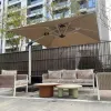 Roman Foldable Waterproof Anti-UV Cantilever Garden Living Room Umbrella 3M Radius Patio Base Sustainable Courtyard Supermarket