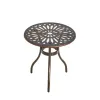 Rotating Mirror Top Cast Aluminum Outdoor Table with French Floral Carved Base for Apartment Villa Hotel Lounge Gym