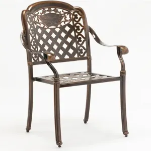 Round Moon Gate Cast Aluminum Modern European Design Comfortable Bistro Chair for Outdoor Dining
