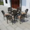 Round Moon Gate Cast Aluminum Modern European Design Comfortable Bistro Chair for Outdoor Dining