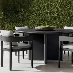 Scandinavian Aluminum Patio Dining Table Set Luxury Garden Furniture Weatherproof Outdoor Restaurant