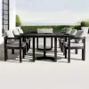 Sleek Aluminum Outdoor Dining Set 4 6 8 Seater Modern Garden Furniture for Luxury Villa and Boutique Resort Garden