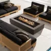 Solid Teak Wood Sofa with Storage Weather-Resistant Outdoor Furniture