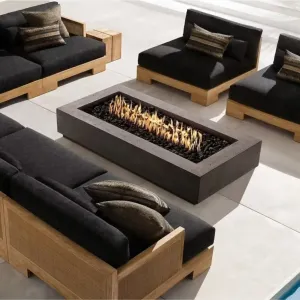 Solid Teak Wood Sofa with Storage Weather-Resistant Outdoor Furniture