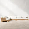Solid Teak Wood Sofa with Storage Weather-Resistant Outdoor Furniture