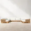 Solid Teak Wood Sofa with Storage Weather-Resistant Outdoor Furniture