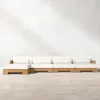 Solid Teak Wood Sofa with Storage Weather-Resistant Outdoor Furniture