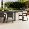Stackable Aluminum Outdoor Dining Chair and Table Set Modern Garden Furniture for Luxury Resort and Cafe