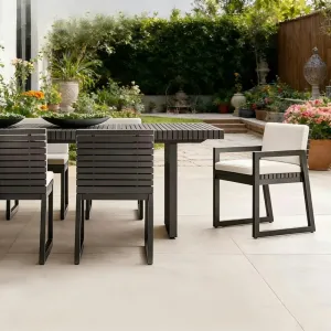 Stackable Aluminum Outdoor Dining Chair and Table Set Modern Garden Furniture for Luxury Resort and Cafe