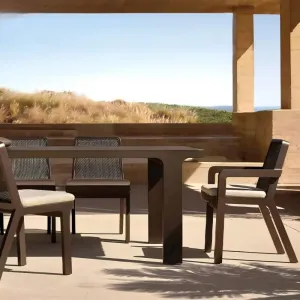Stackable Minimalist Aluminum Outdoor Dining Chair Set Modern Garden Furniture for Luxury Resort