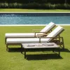 Sustainable Grade A Teak Wood Outdoor Sunbed with Adjustable Back for Luxury Villa Poolside and Beach Resort Terrace
